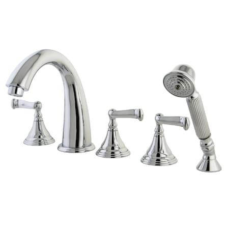 Kingston Brass Roman Tub Faucet, Polished Chrome, Deck Mount KS53615FL