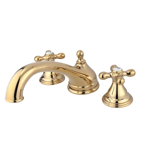 Kingston Brass Roman Tub Faucet, Standard, 8" to 36", 3, Deck Mount, Polished Brass KS5532AX