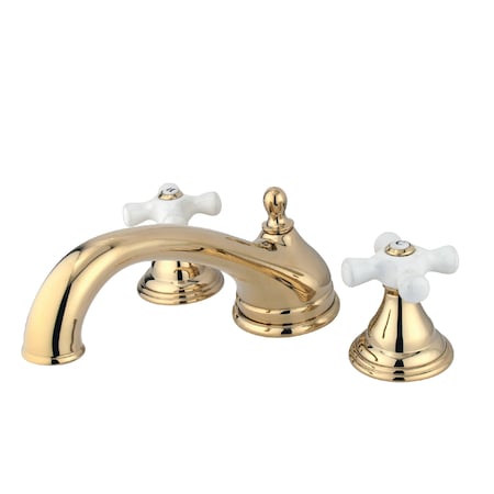 Kingston Brass Roman Tub Faucet, Polished Brass, Deck Mount KS5532PX