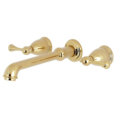 Kingston Brass Roman Tub Faucet, Polished Brass, Wall Mount KS7022BL