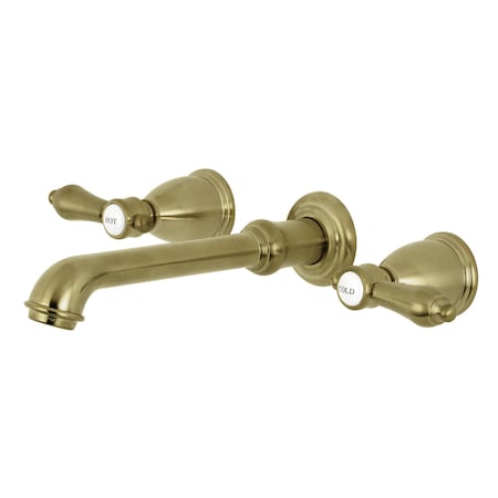 Kingston Brass Roman Tub Faucet, Brushed Brass, Wall Mount KS7027BAL