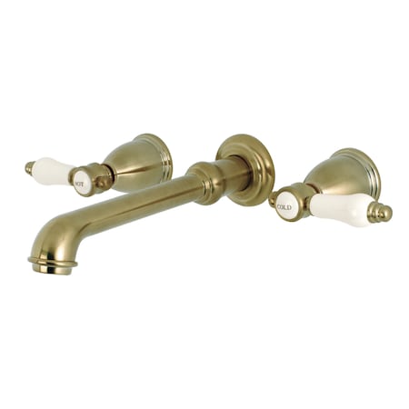 Kingston Brass Roman Tub Faucet, Brushed Brass, Wall Mount KS7027BPL