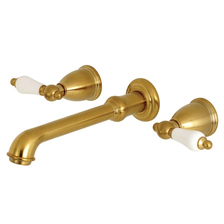 Kingston Brass Roman Tub Faucet, Brushed Brass, Wall Mount KS7027PL