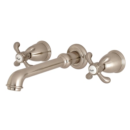 Kingston Brass Roman Tub Faucet, Standard, 8", 3, Wall Mount, Brushed Nickel KS7028TX