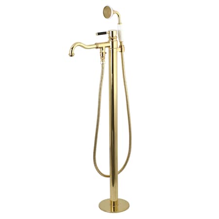 Kingston Brass Freestanding Tub Faucet, Polished Brass, Freestanding KS7132DKL