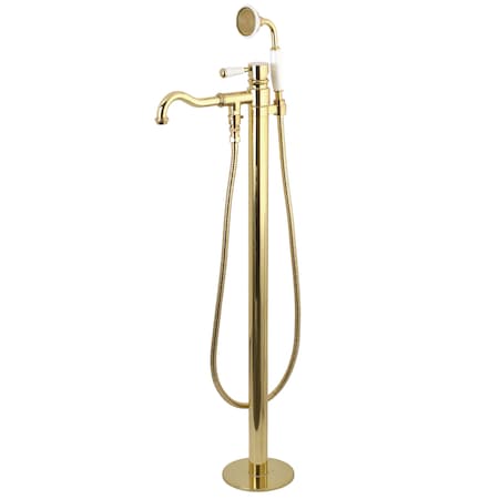Kingston Brass Freestanding Tub Faucet, Polished Brass, Freestanding KS7132DPL