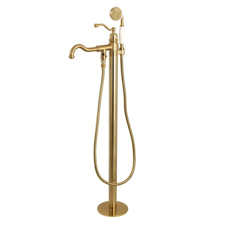 Kingston Brass Freestanding Tub Faucet, Brushed Brass, Freestanding KS7137ABL