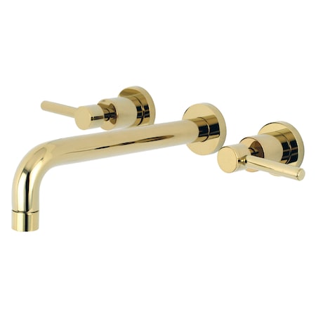 Kingston Brass Roman Tub Faucet, Polished Brass, Wall Mount KS8022DL
