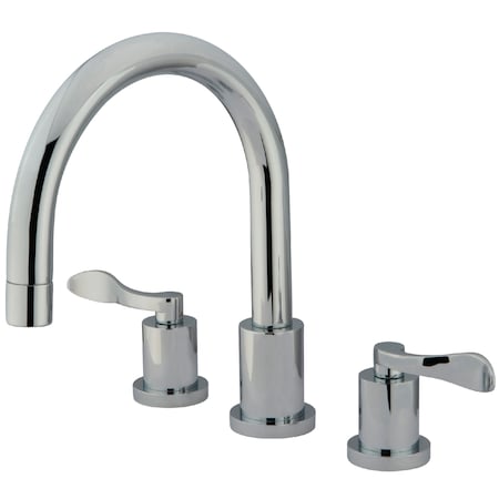 Kingston Brass Roman Tub Faucet, Polished Chrome, Deck Mount KS8321DFL