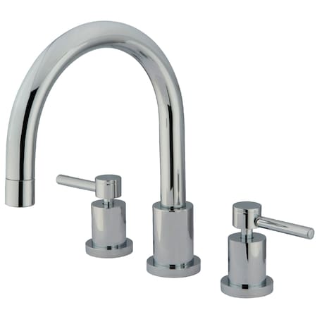 Kingston Brass Roman Tub Faucet, Polished Chrome, Deck Mount KS8321DL