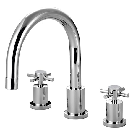 Kingston Brass Roman Tub Faucet, Polished Chrome, Deck Mount KS8321DX