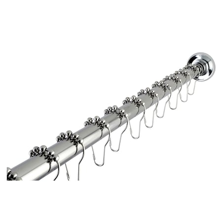 Kingston Brass KSR601 72" Adjustable Stainless Steel Shower Curtain Rod with Rod Base KSR601
