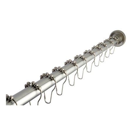 Kingston Brass KSR608 72" Adjustable Stainless Steel Shower Curtain Rod with Rod Base KSR608