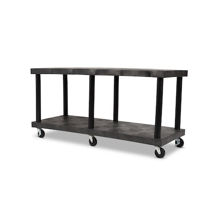 Spc Industrial Modular-Kart, Recycled HDPE, 900 lb Load Capacity, 2 Shelves, 66 in L, 24 in W, 32 in H KT6624B