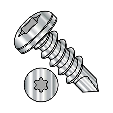 Zoro Select #10-16 x 1-1/4" Pan Head Type, 6 Lobe Drive Type, 1000 PK 1020KTP188