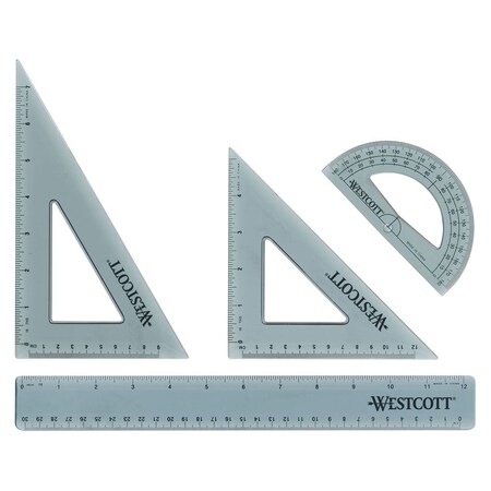 Westcott Math Sets, 12"/30 cm Ruler Combo Set KT-3