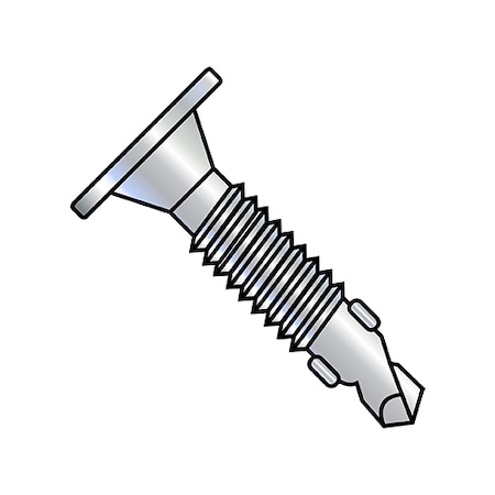 Zoro Select Self-Drilling Screw, #10-24 x 1-7/16 in, Zinc Plated Steel Wafer Head Phillips Drive, 3000 PK 1023KWAF