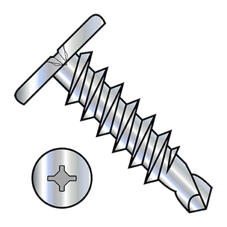 Zoro Select #12-14 x 1" Steel Self Drilling Screws, Pan Head Type, Square Drive Type, 2000 PK 1216KXC
