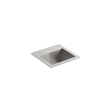 Kohler Vault Top-/Under-Mount Bar Sink With, 1 bowl, Under-Mount, Stainless Steel, 15 in W x 15 in L x 3840-1-NA
