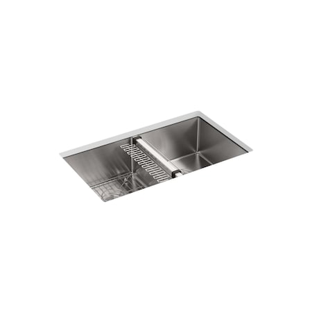 Kohler Strive 32" X 18-1/4" X 9-5/16" Under-, Undermount Mount, 0 Hole, Stainless 5281-NA