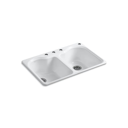 Kohler Hartland 33" X 22" X 9-5/8" Top-Mount 5818-4-0