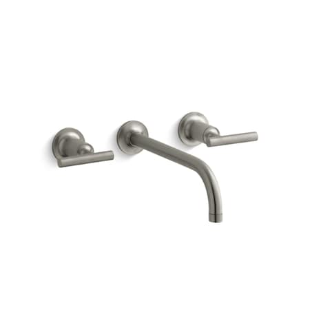 Kohler Purist Wall-Mount Bathroom Sink Fauce, 8 in Mount, Brushed Nickel 3 Hole T14414-4-BN