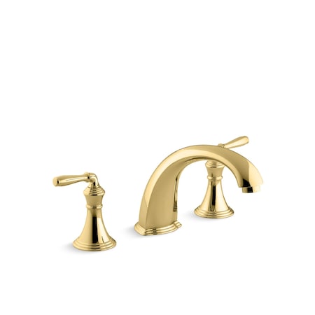 Kohler Devonshire Deck-/Rim-Mount High-Flow, 8 in Mount, Polished Brass 3 Hole T398-4-PB