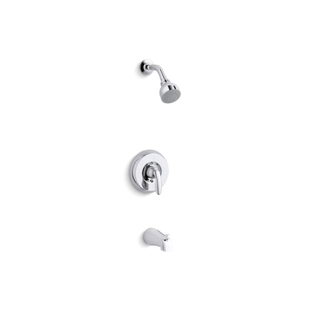 Kohler Coralais(R) Rite-Temp(R) Bath And Shower Valve Trim With Lever Handle, Slip-Fit Spout And 2.5 Gpm Showerhead TS15601-4S-CP