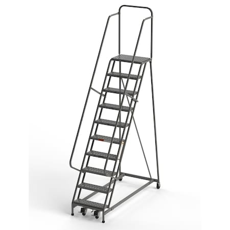 Ega Products 137" H Industrial Rolling Ladder (Square Tube), 10 Steps, 450 lb. Load Capacity L057