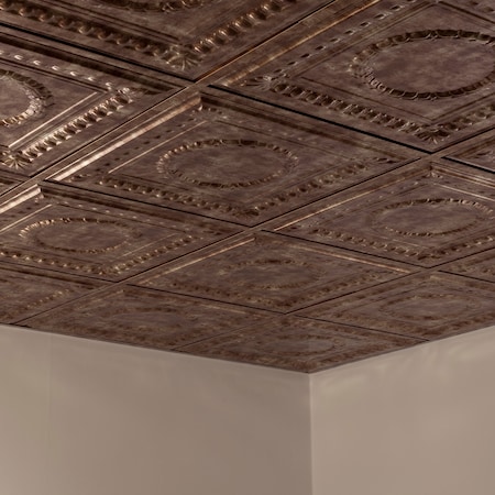 Fasade Rosette 2Ftx2Ft Lay In Ceiling Tile, PK 5, 5 PK PL5717