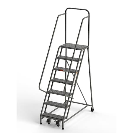 Ega Products 106" H Industrial Rolling Ladder (Square Tube), 7 Steps, 450 lb. Load Capacity L027