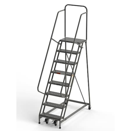 Ega Products 117" H Industrial Rolling Ladder (Square Tube), 8 Steps, 450 lb. Load Capacity L055