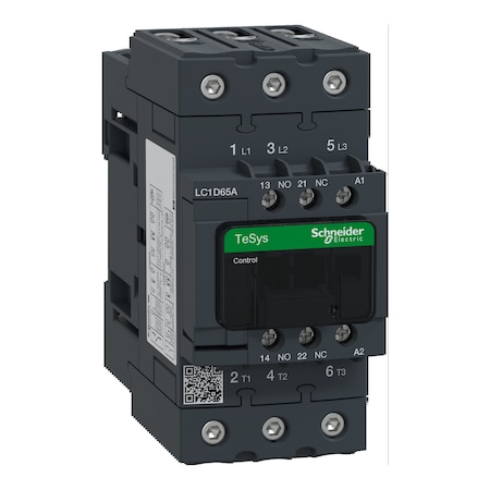 Schneider Electric IEC Magnetic Contactor, 1NC/1NO, 120V AC, 3 P, Non-Reversing, Screw Clamp LC1D65AG7