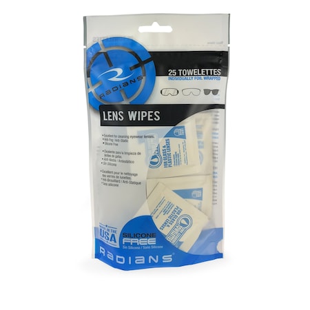 Radians Radians LC25BG Lens Cleaning Towelettes - 25 Pack LC25BG