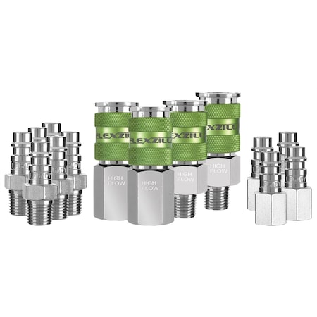 Legacy High Flow Coupler/Plug Kit, 1/4", 14 pcs. A53458FZ