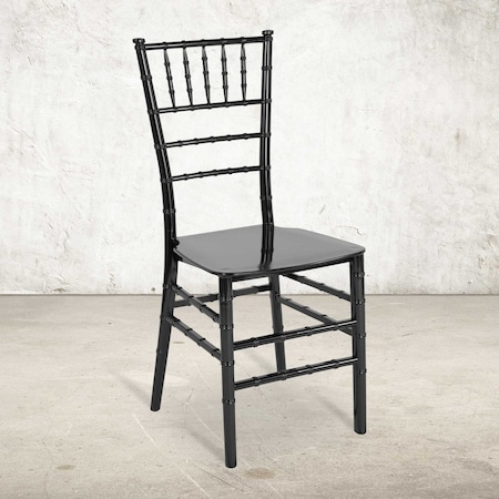 Flash Furniture Hercules Chiavari Chair, Black Back, 15 in W 18-3/4" L 35" H LE-BLACK-M-GG