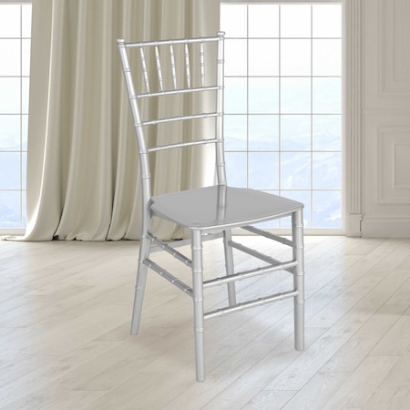 Flash Furniture Hercules Chiavari Chair, 15 in W 18-3/4" L 35" H LE-SILVER-M-GG