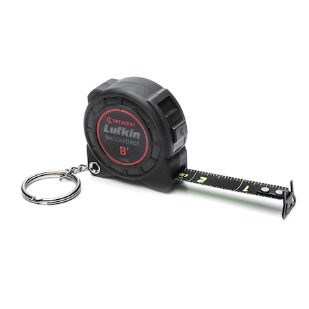 Crescent 1/2" x 8' Shockforce Nite Eye Tape Measure Keychain L1108B