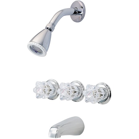 Pfister Three Handle Tub And Tub 01 Series Chrome, Material: metal LG01-3180