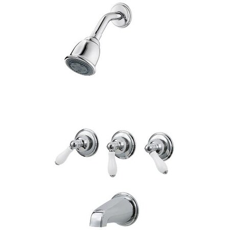 Pfister Three Handle Tub And Tub 01 Series Chrome, Number of Holes: 5 LG01-81PC