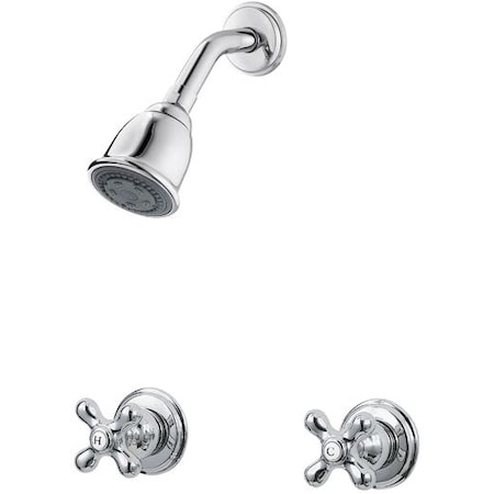 Pfister Dual Handle Shower, Two Handle, 07 Series Chrome, Polished chrome 3 Hole LG07-8CBC