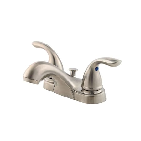 Pfister Dual Handle Series 4" Centerset Lavatory Brushed Nic, 4" Mount, Brushed Nickel 3 Hole LG143-610K