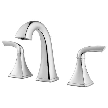 Pfister Dual Handle Bronson Two Handle Widespread Lavatory F, Polished chrome 3 Hole LG49-BS0C