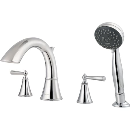 Pfister Dual Handle Saxton Roman Tub Trim With Hand Shower, Polished chrome 4 Hole LG6-4GLC