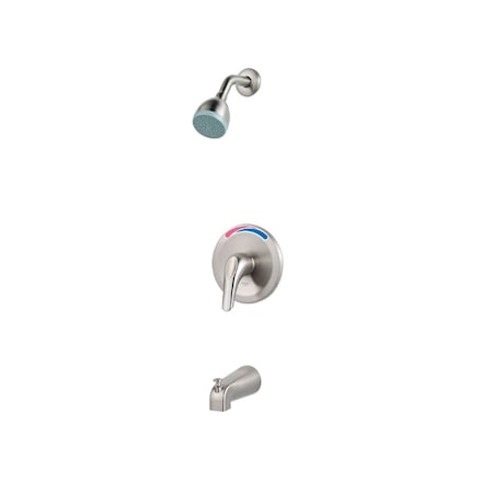 Pfister Single Handle Series Tub And Shower Trim Brushed Nicke, Brushed Nickel 3 Hole LG89-030K