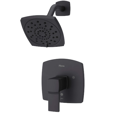 Pfister Single Handle Deckard Shower Only Trim Kit, Matte Black, Matte Black 2 Hole LG89-7DAB