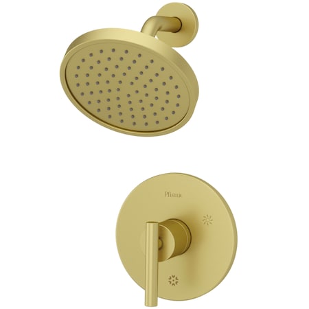 Pfister Single Handle Contempra Shower Trim, Brushed Gold, Brushed Gold 2 Hole LG89-7NCBG