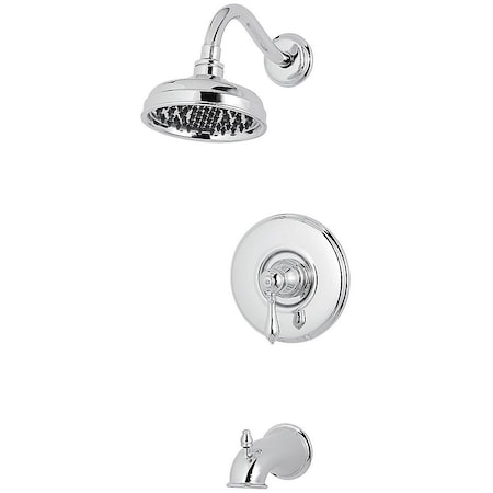 Pfister Single Handle 3 Hole Marielle Tub And Shower Trim Chrome, Polished chrome LG89-8MBC