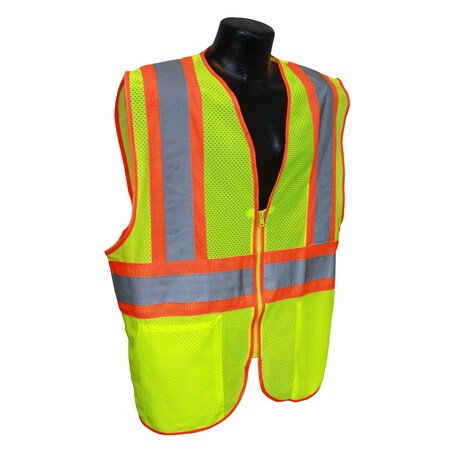 Radwear Usa Hi-Vis Safety Vest L Class 2 , Zipper 1 Pockets LHV-5ANSI-CT-L