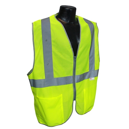 Radwear Usa Hi-Vis Safety Vest 2XL Class 2 , Zipper 2 Pockets LHV-5ANSI-PCZ-2XL